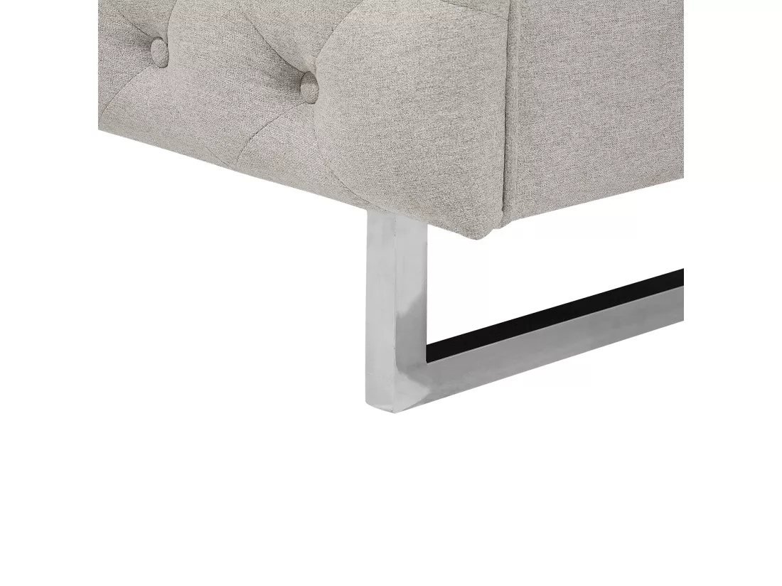 Canapé Chesterfield 2 places en tissu beige VISSLAND