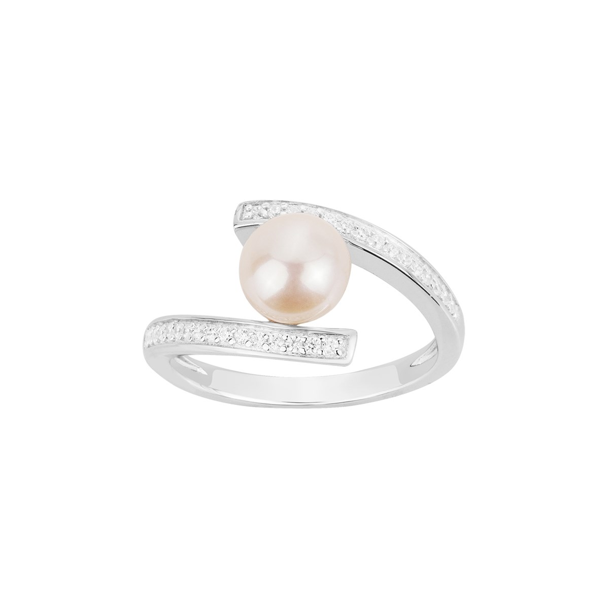 Bague en Argent avec perle d'eau douce blanc