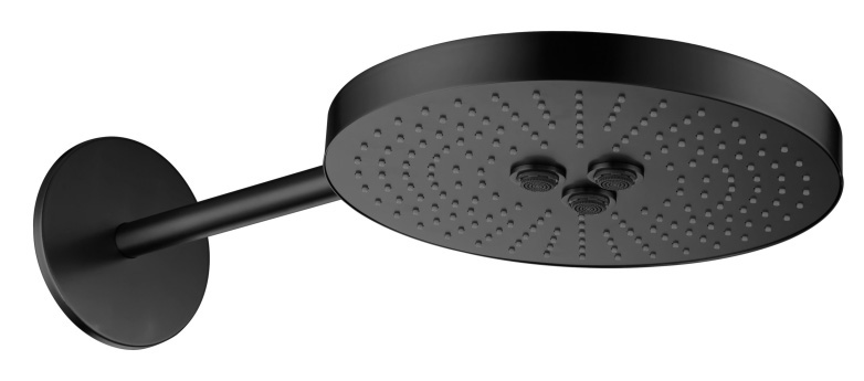 Saniclear Premium Uni hoofddouche 30cm met 2 standen gun metal PVD