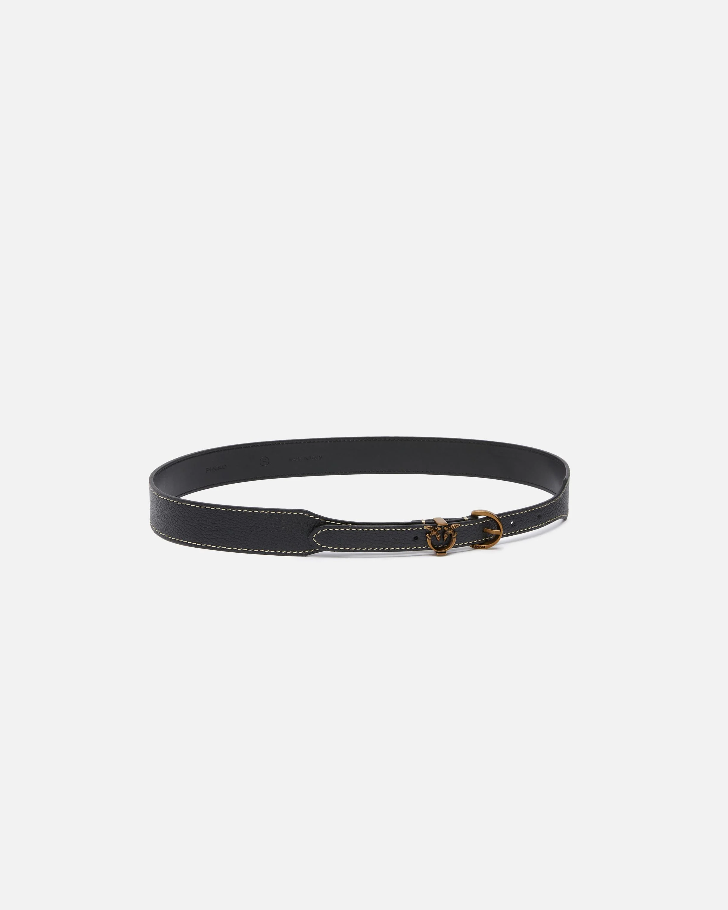 Ceinture foulonné de avec mini boucle | Noir