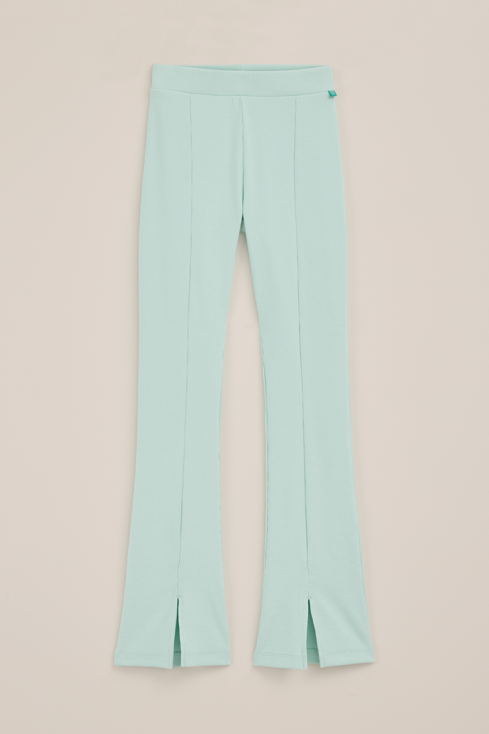 Meisjes flared legging met ribstructuur WE Fashion Mintgroen