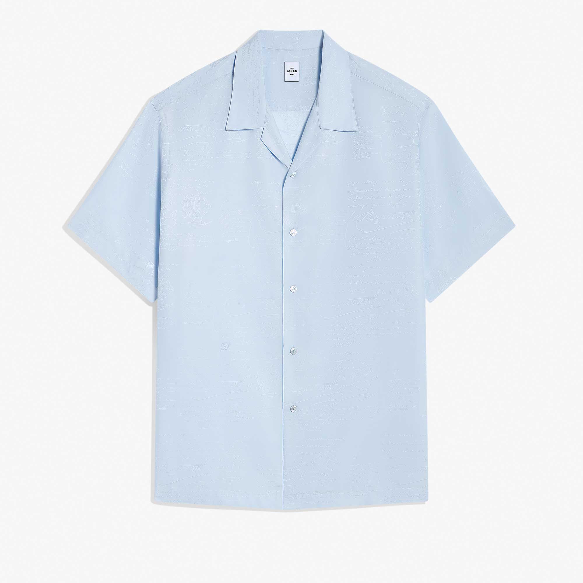 Chemise À Manches Courtes En Coton Et Soie Avec Imprime