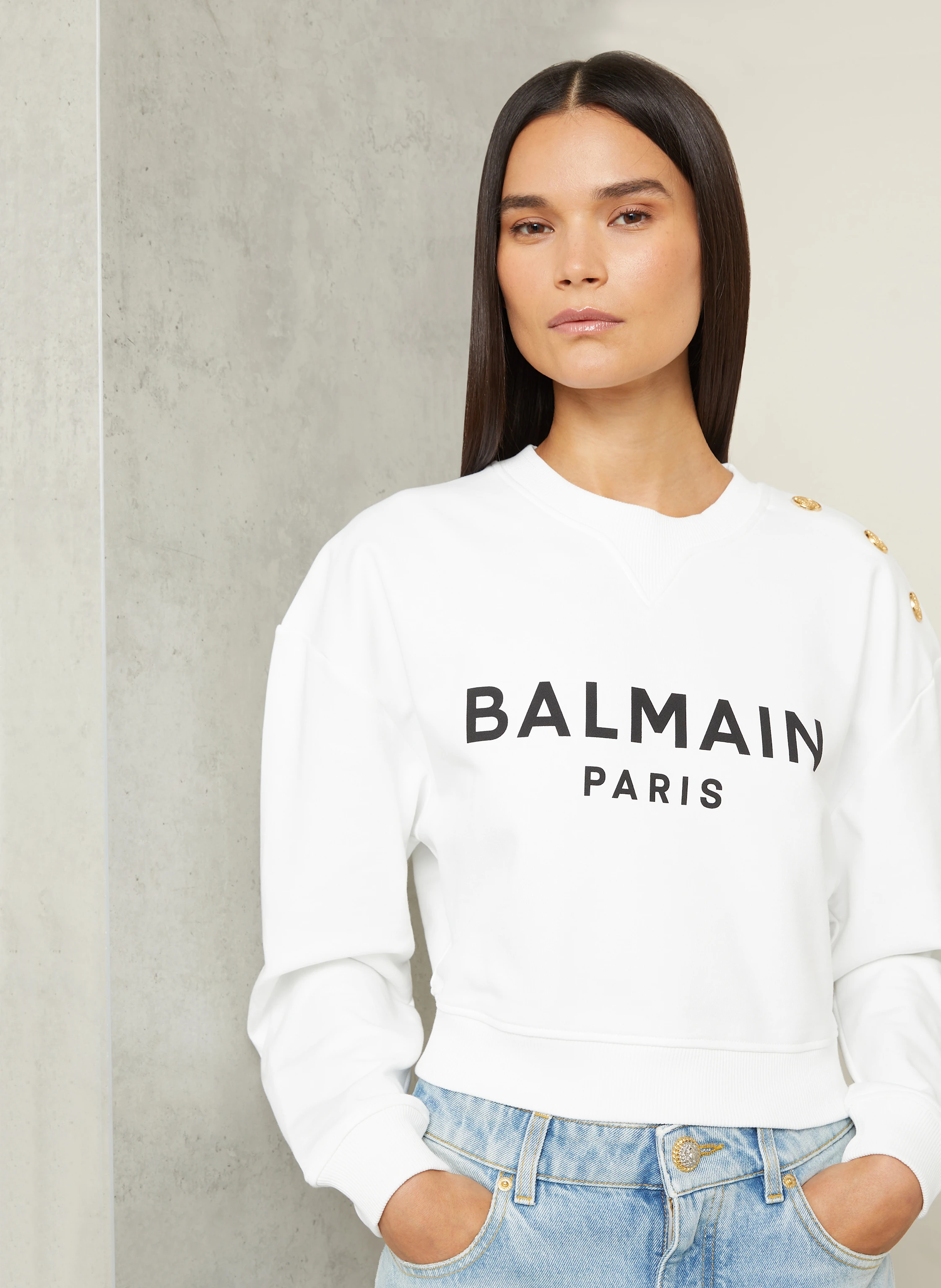 BALMAIN Cropped-Sweatshirt