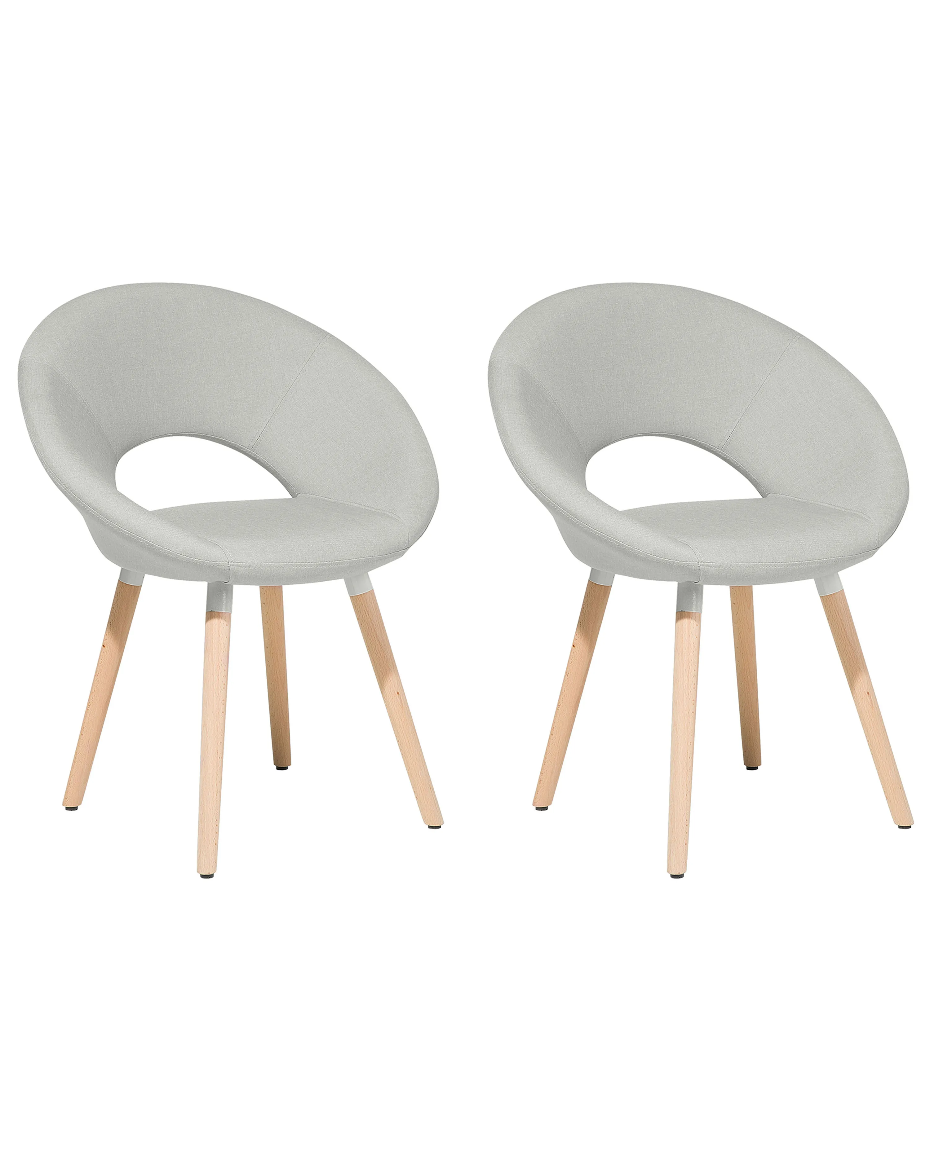 Set van 2 eetkamerstoelen ROSLYN Stof Lichtgrijs