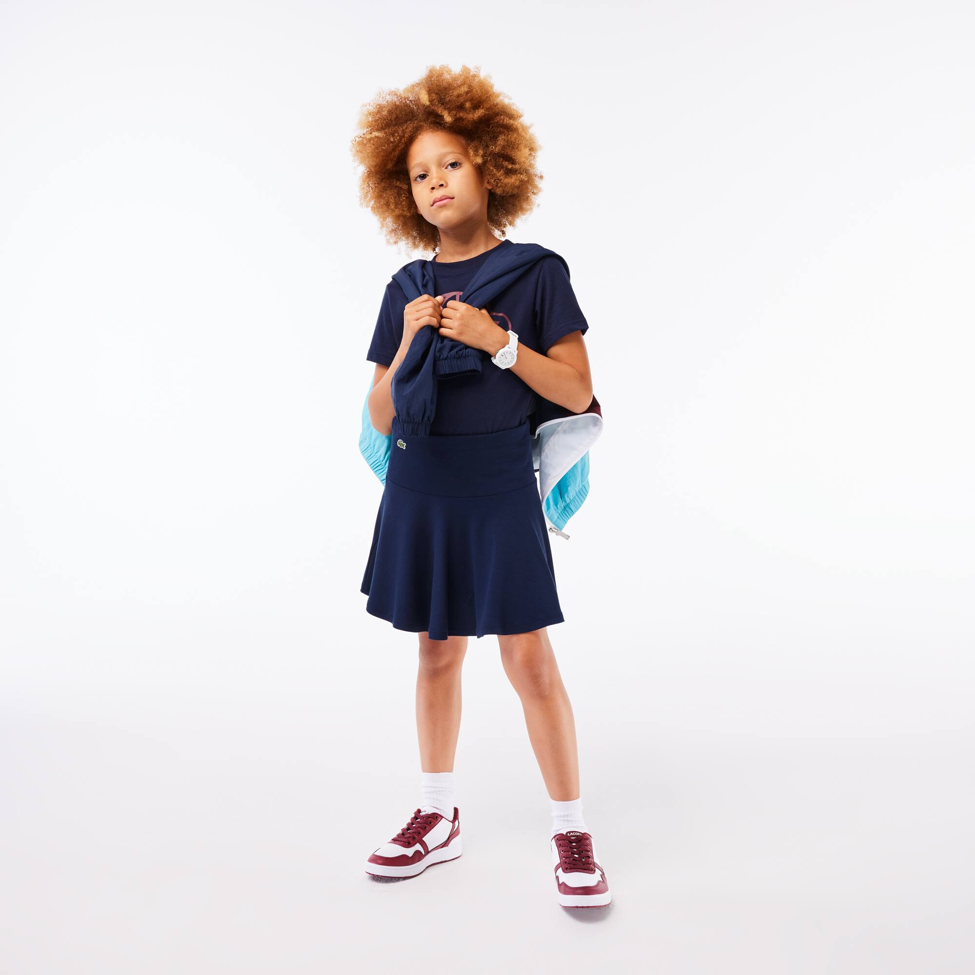 Jupe courte fille Lacoste en tissu extensible Pantalons & Robes - Bleu - Lacoste - Fille