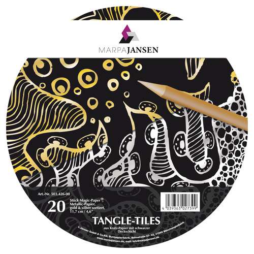 MARPA JANSEN Magic Paper® Tangle Tiles, Gold/Silber