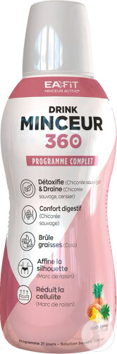 EaFit Minceur 360 Drink Draineur Et Brûleur Goût Ananas Flacon 500ml