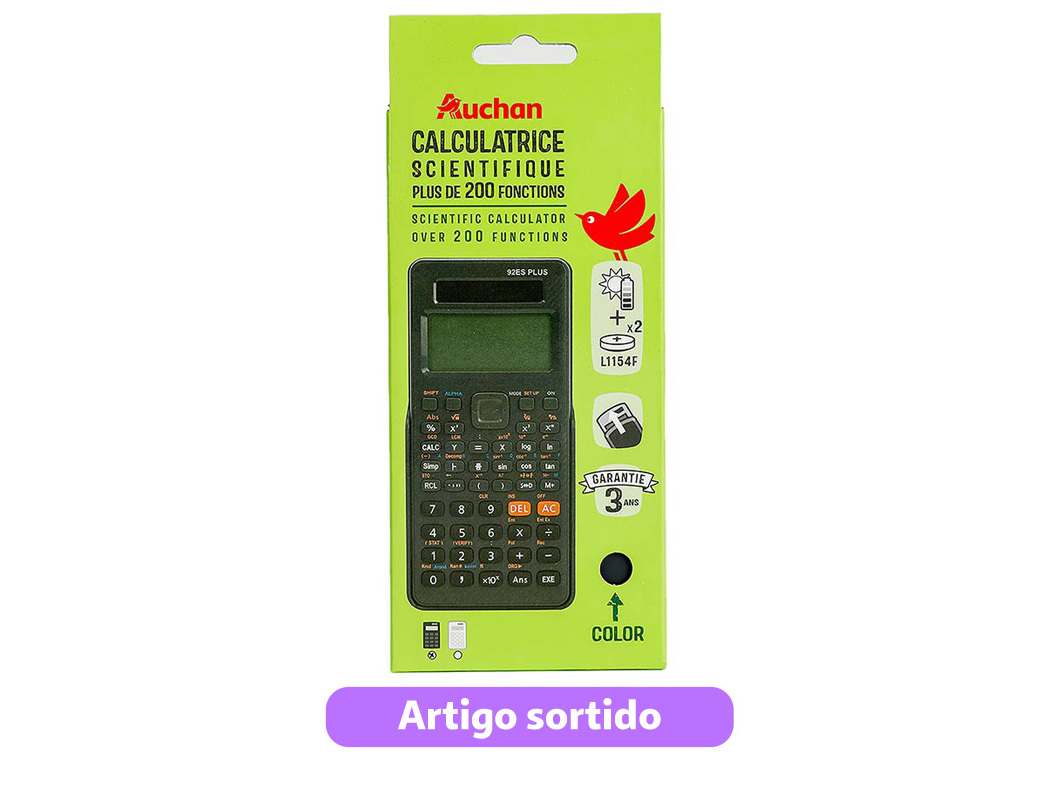 CALCULADORA CIENTÍFICA AUCHAN SLIM CORES SORTIDAS