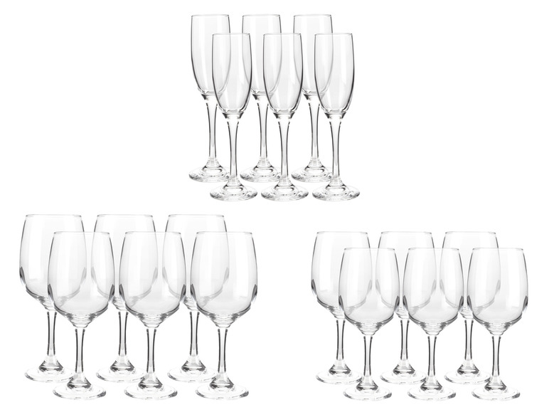 Rodewijnglazen, wittewijnglazen of champagneglazen