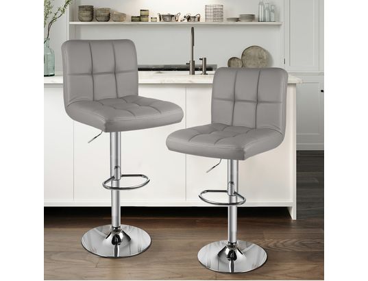 RATTANTREE - Tabouret de bar haut pivotant gris lot de 2