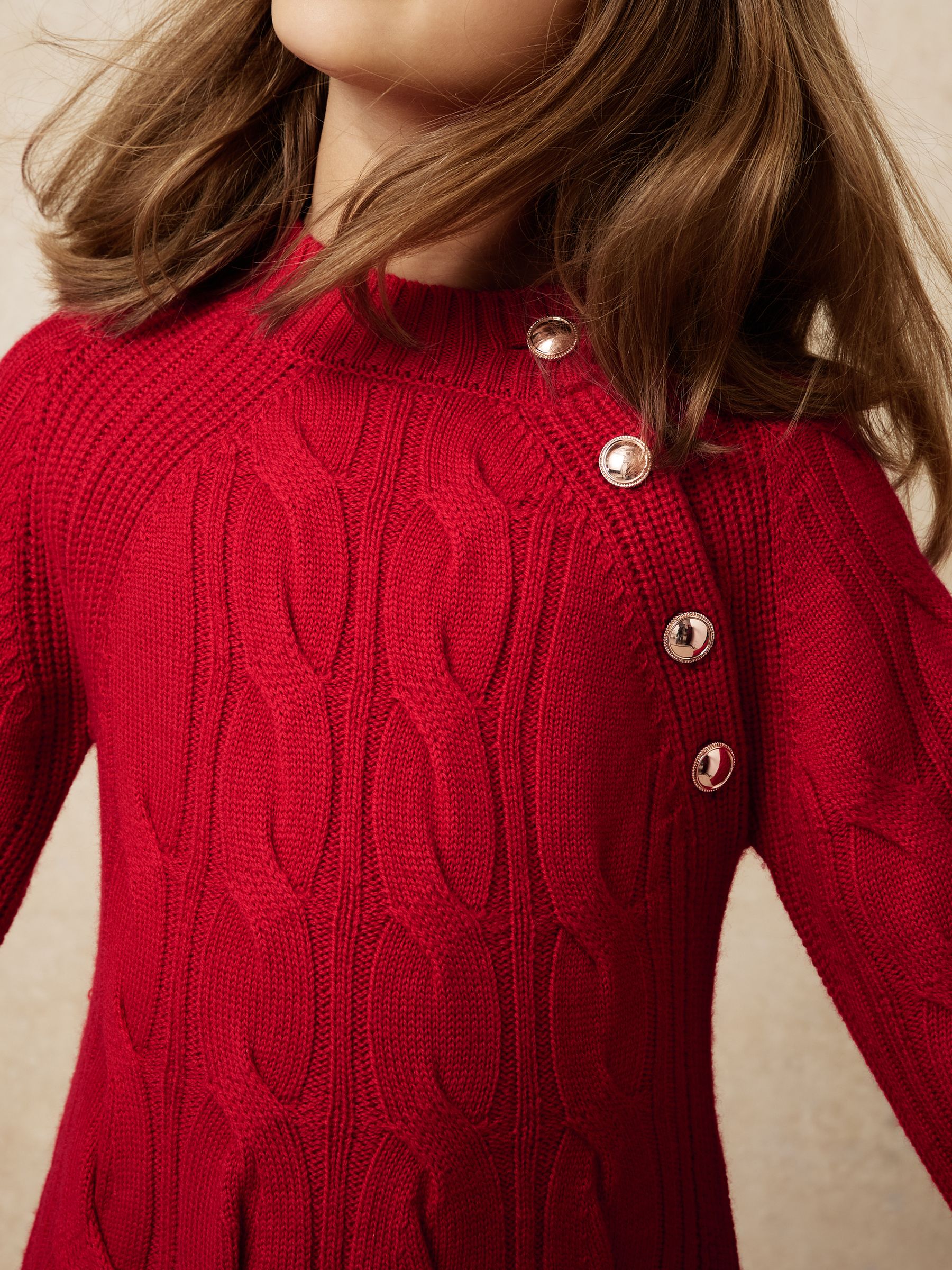 Reiss Harper Wool Cable-Knit Dress
