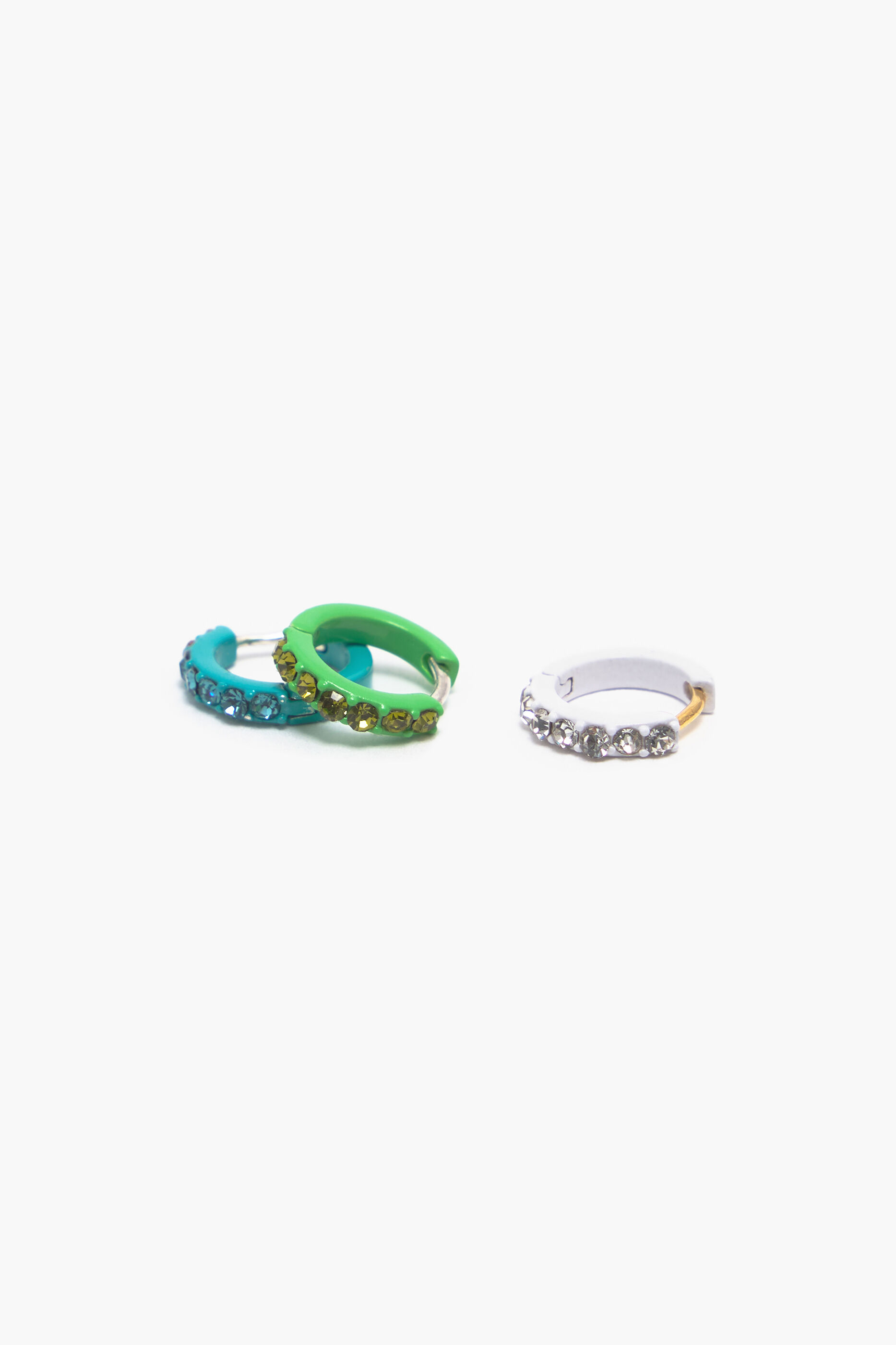 Conjunto de brincos de argola de cristal