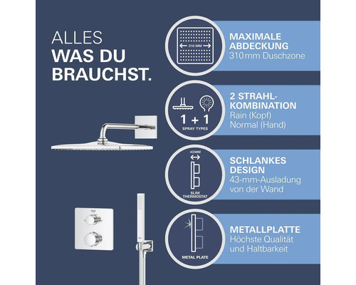 Grohe Quickfix inbouwthermostaat douche PRECISION chroom 34881000