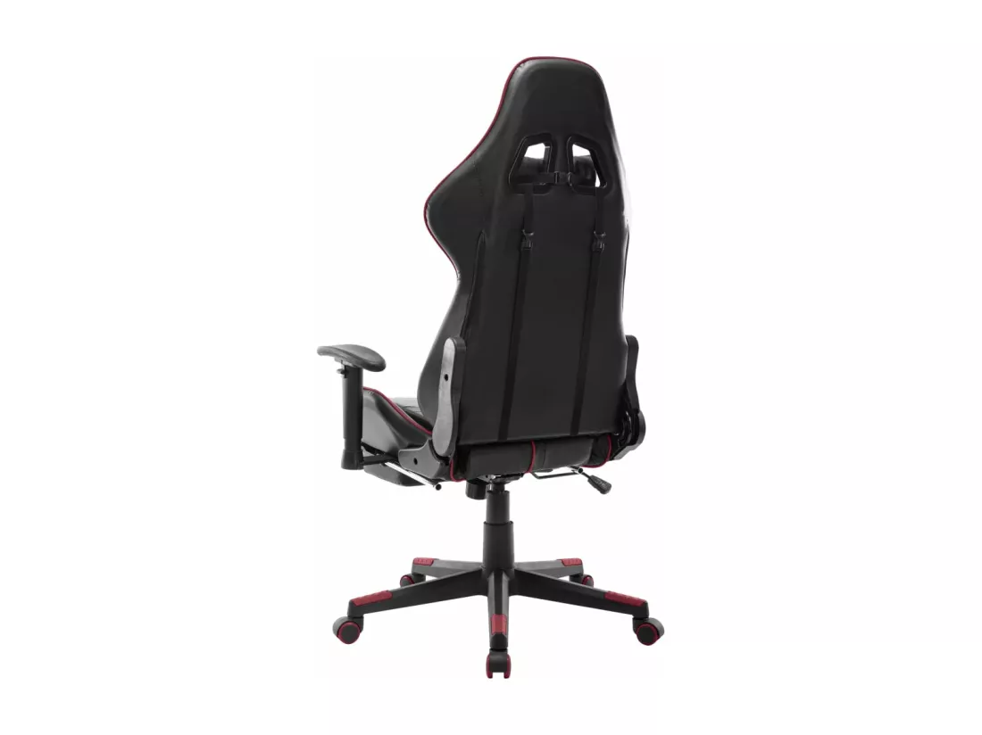 Chaise de jeu avec repose-pied Noir et bordeaux Cuir artificiel