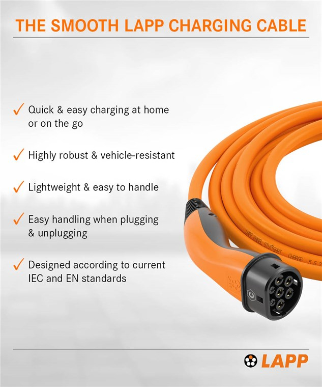 (7m) 22kW/32A Elektroauto Ladekabel 3-phasiges Stromkabel für Hybrid- / E-Autos mit Typ 2 Anschluss (5555934031) - Orange