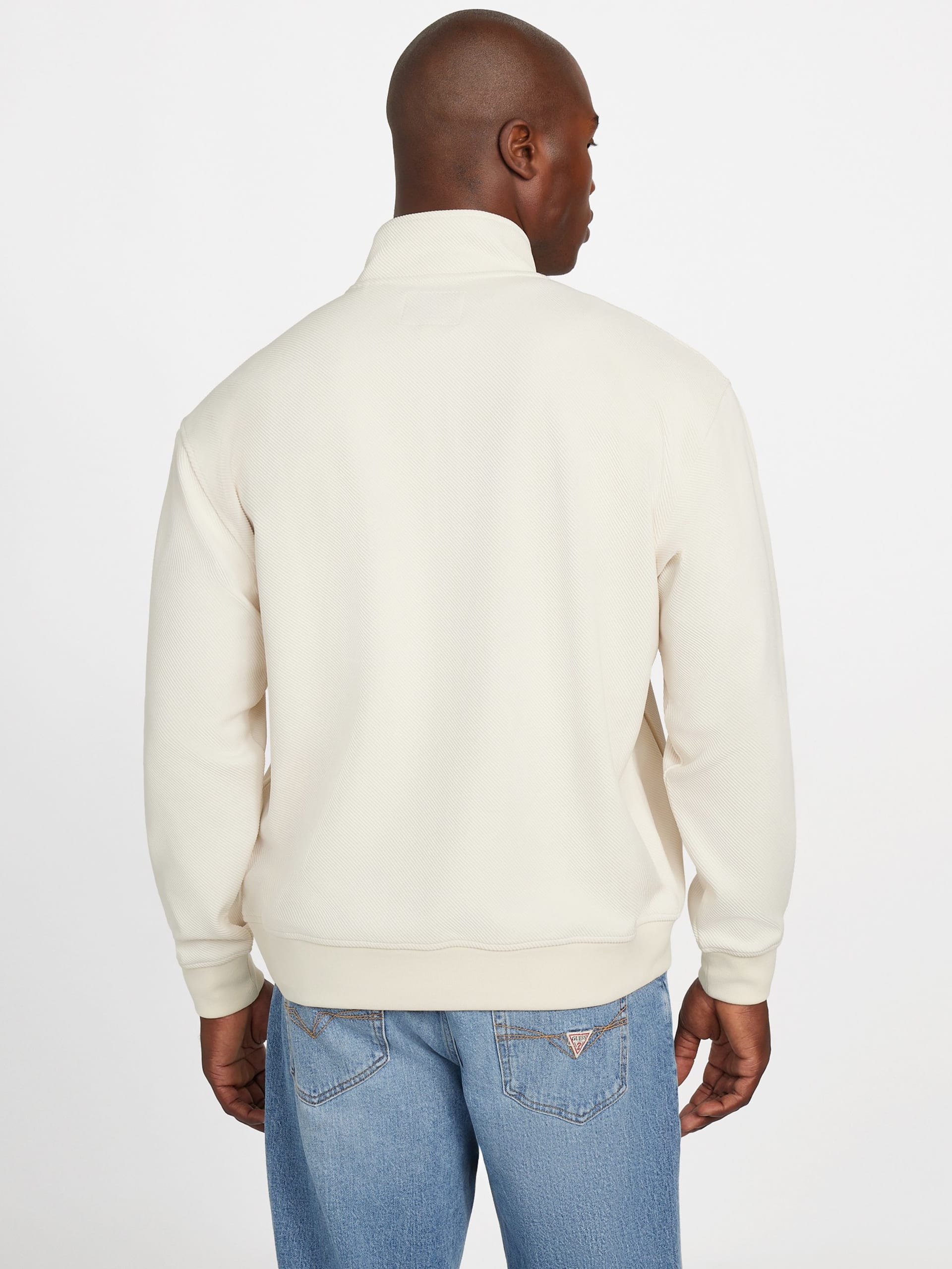 Suéter Eco Harris Twill com Zíper e Gola Alta
