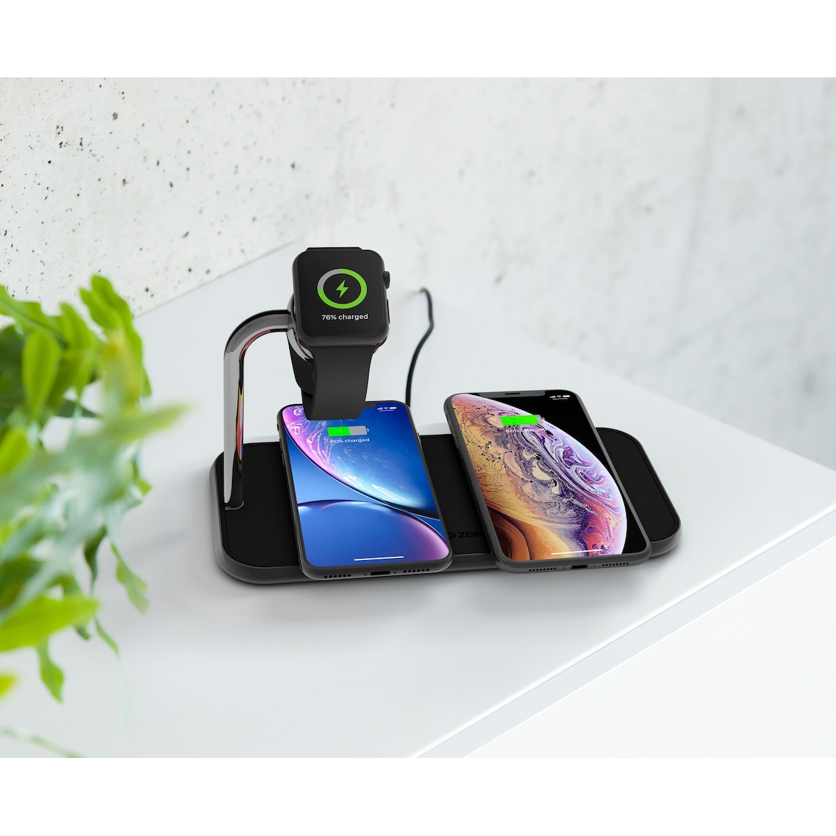 Zens Dual Alu + Watch Qi ladematte (sort)