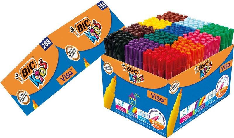BIC - Visa - Kleurstiften - Assorti - Schoolbox à 288 Stuks