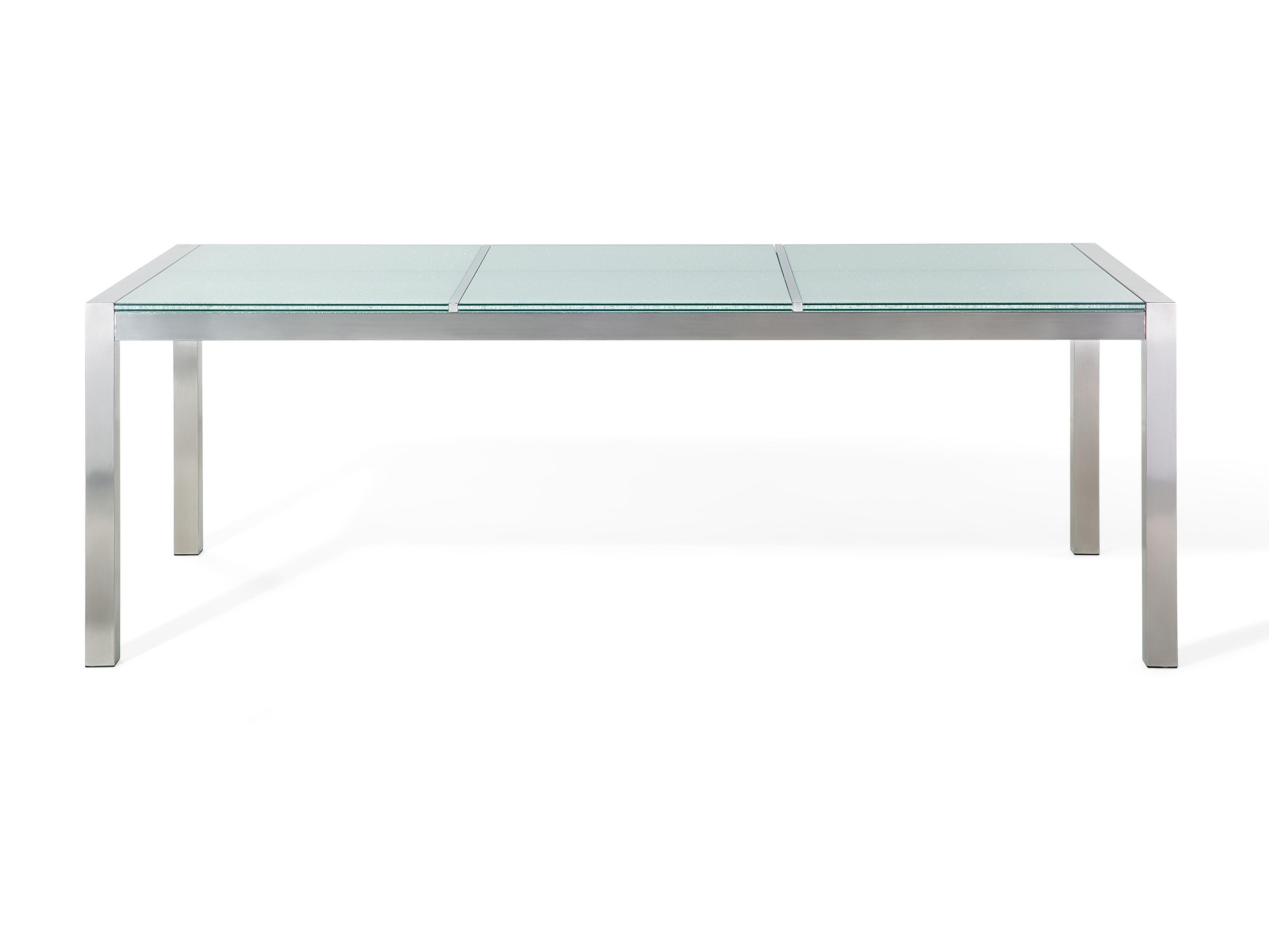 Tuinset 8-zits GROSSETO Gebarsten glas Transparant/zwart