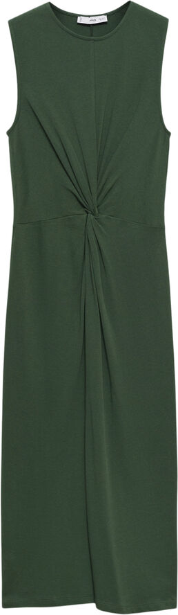 MANGO Midi-dress with draped detail Green