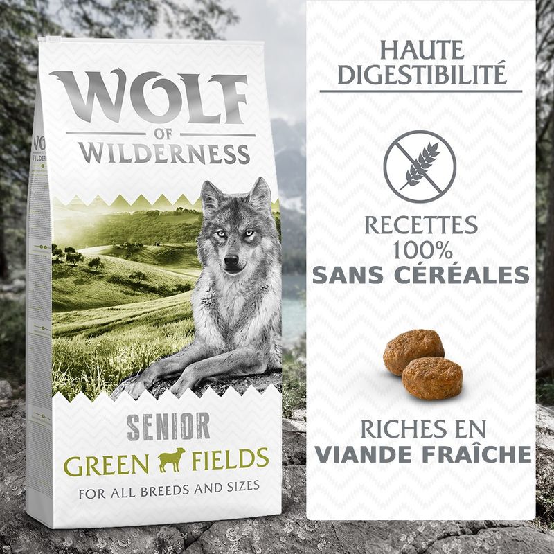 Wolf of Wilderness Senior Green Fields, agneau