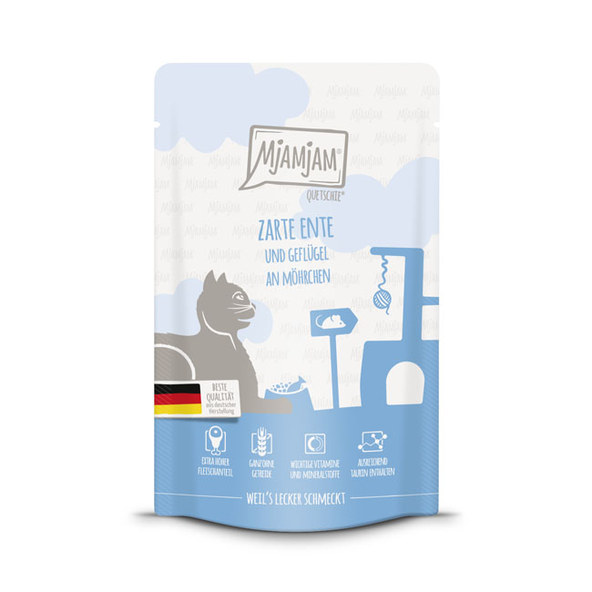 Quetschie zarte Ente & Geflügel an leckeren Möhrchen