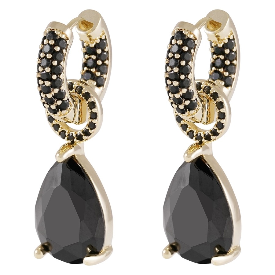 Snö Of Sweden Naomi Stone Drop Pendant Earring Gold/Black