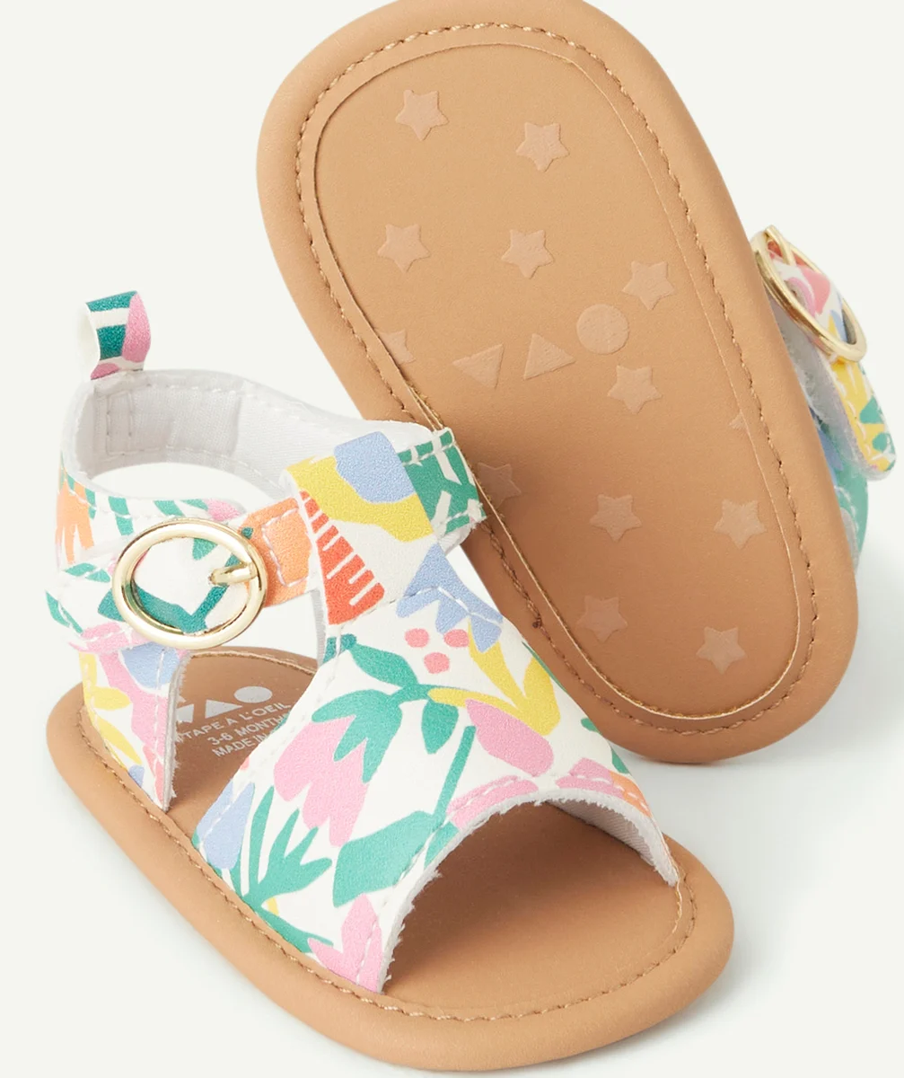 chausson style sandales bébé fille imprimé à fleurs