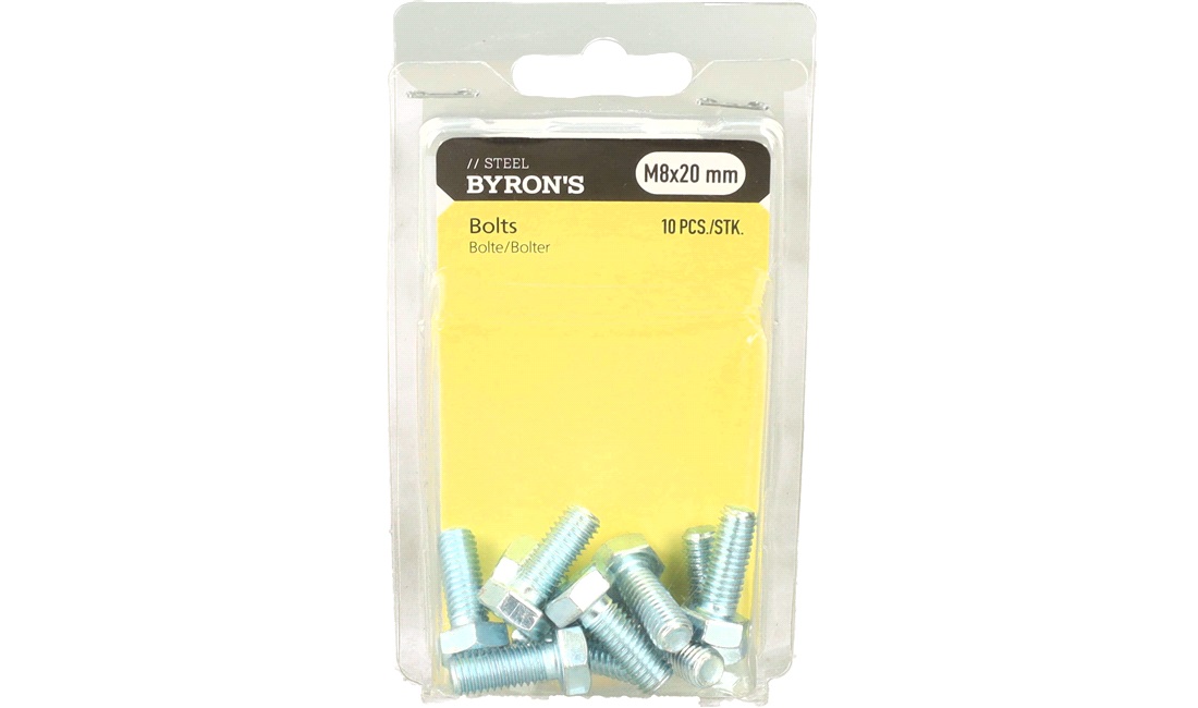 Bolte M8x20 mm - 10 stk.