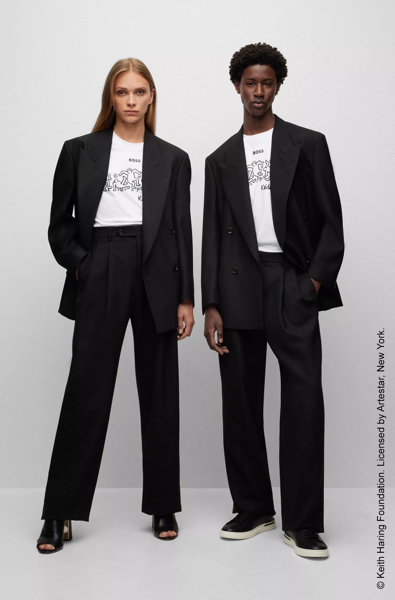 Camiseta unissex BOSS Black-BOSS x Keith Haring com estampa exclusiva do logo.