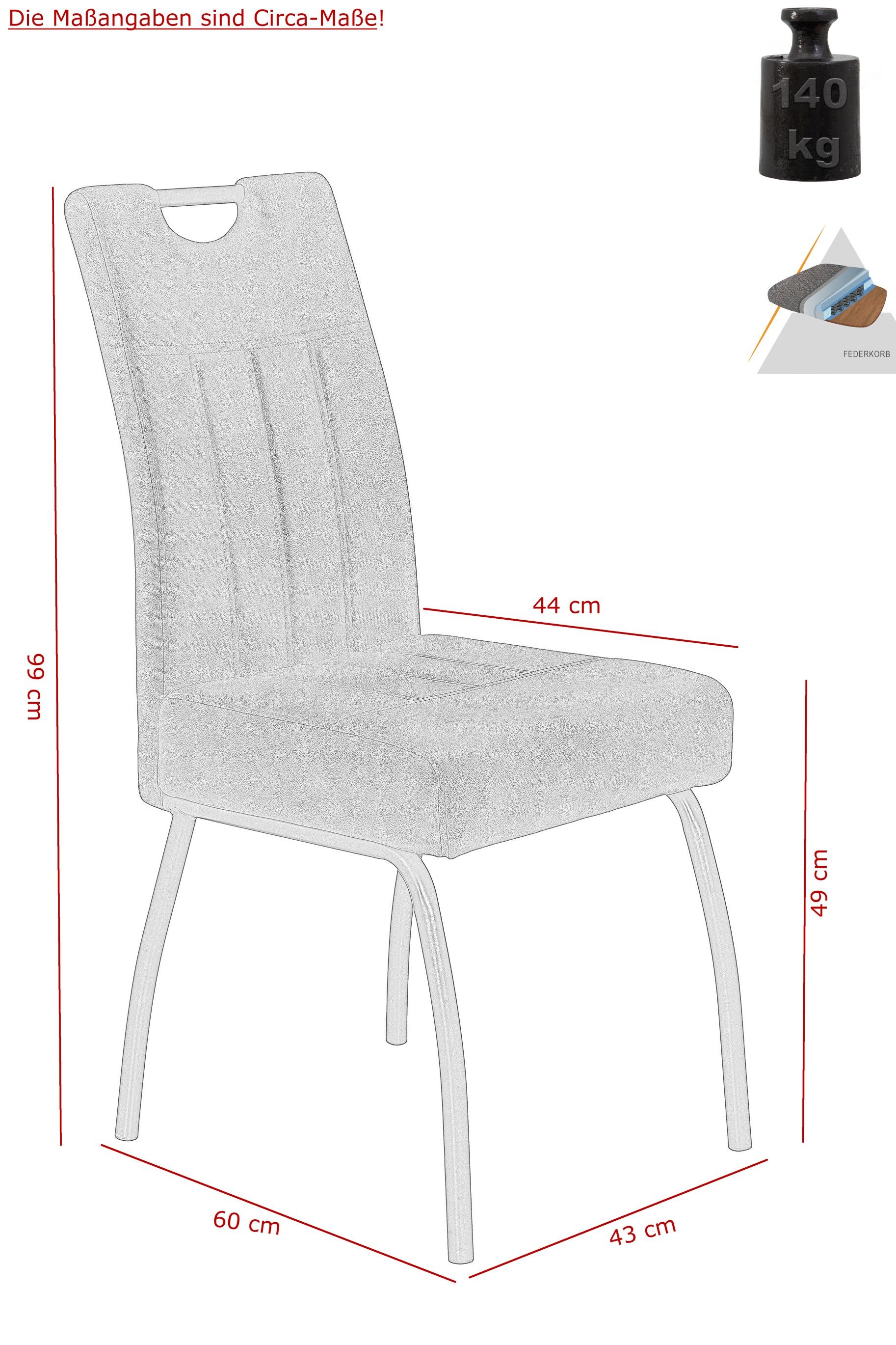 Polsterstuhl BEATE S 2er Set