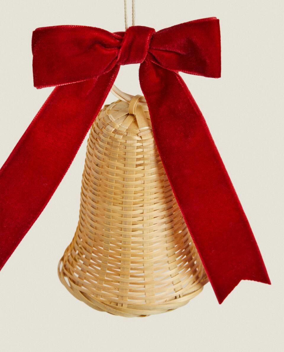 DECORAÇÃO DE SINO DE BAMBU DE NATAL