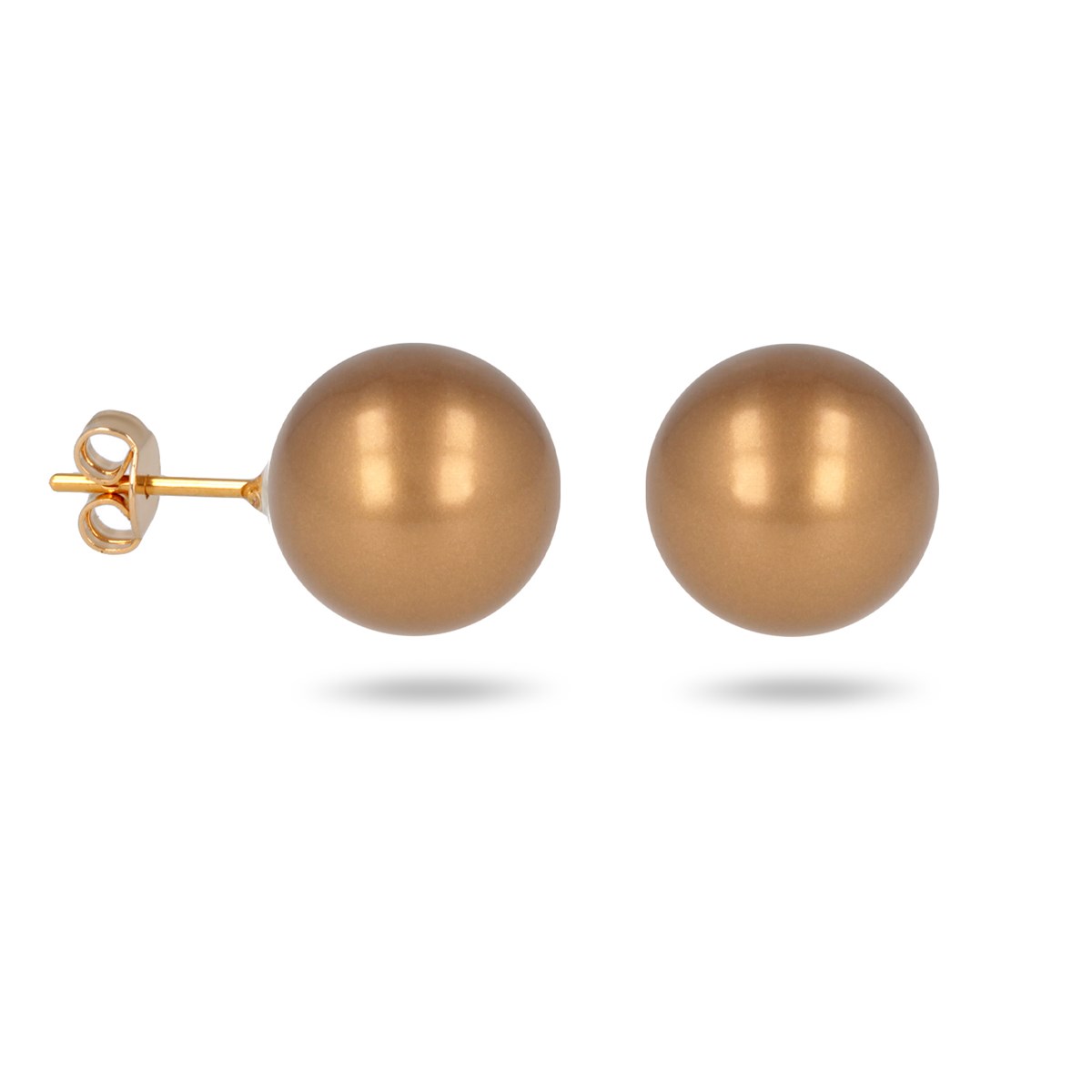 Boucles d'oreille plaqué or boule dorée 12MM