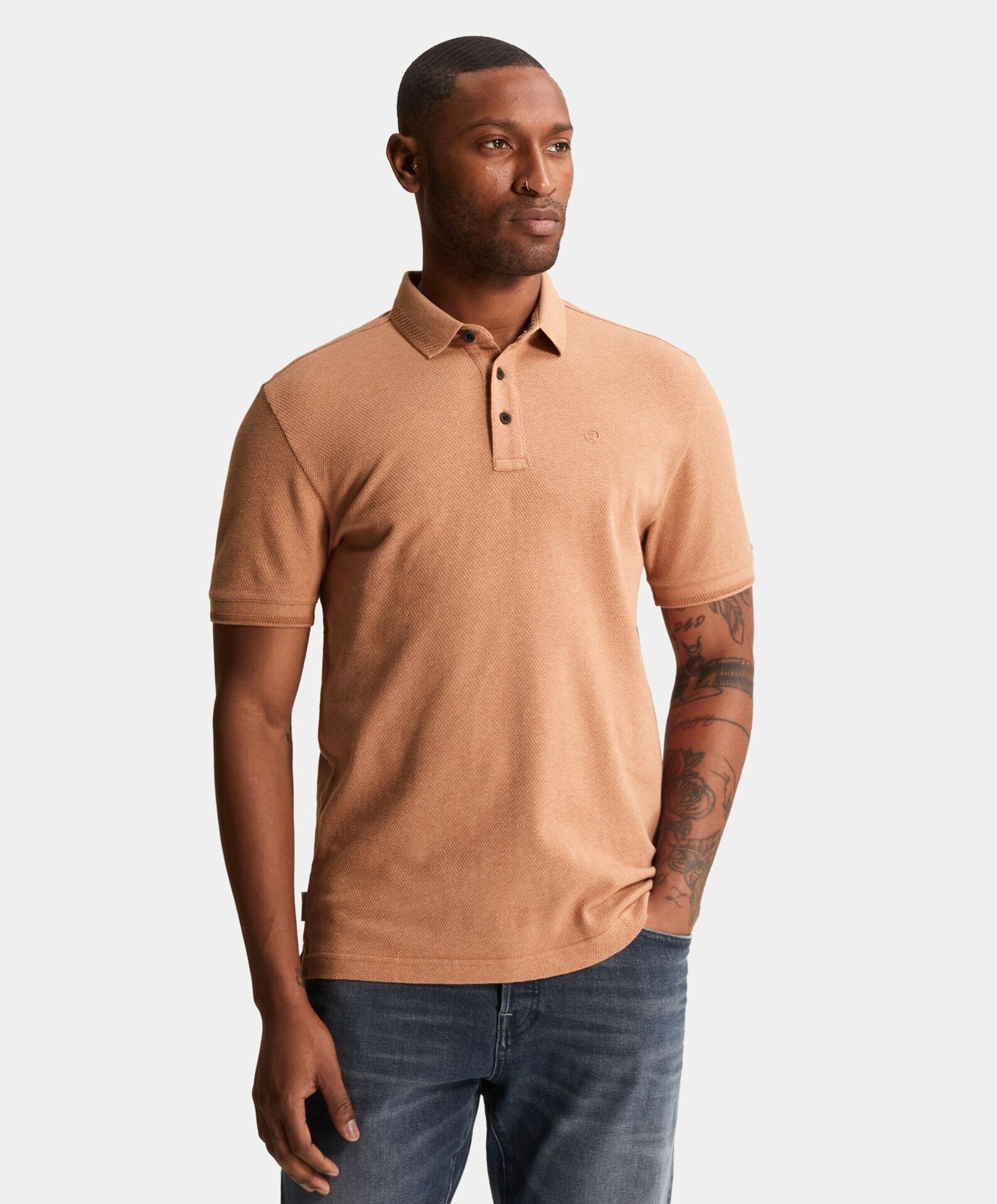 Cast Iron Heren polo oranje