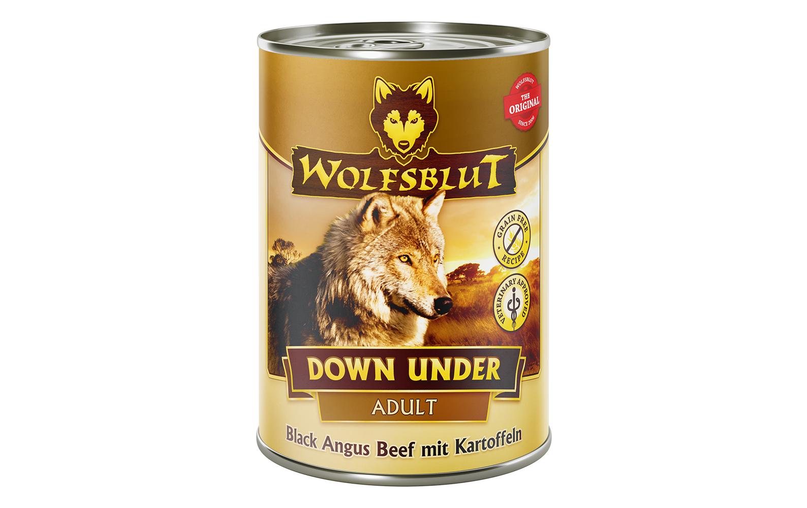 Nassfutter Dog Dose Down Under, 395 gHundeernährung mit Black Angus Rind und Kartoffeln