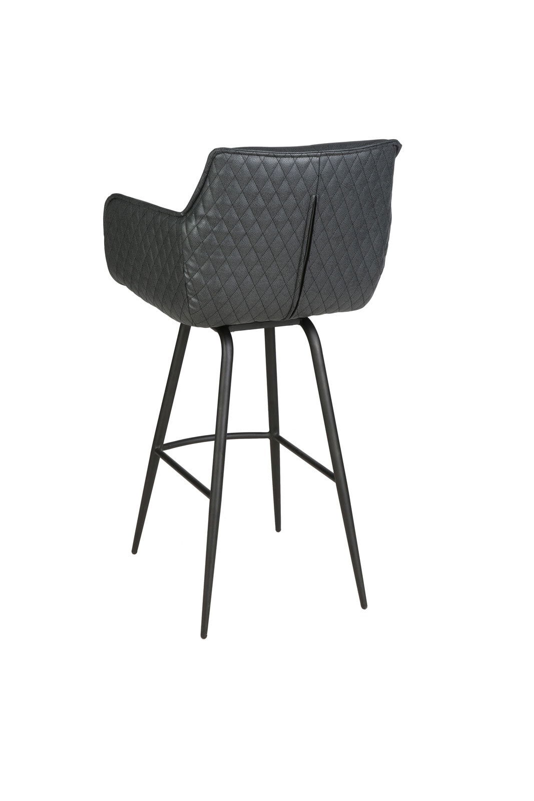 Barhocker WILSON Stoffbezug/Rückseite Lederlook dunkelgrau