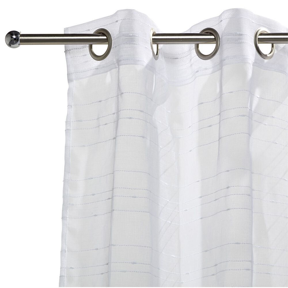 Voilage 140x240cm ligne surpiqûre polyester blanc