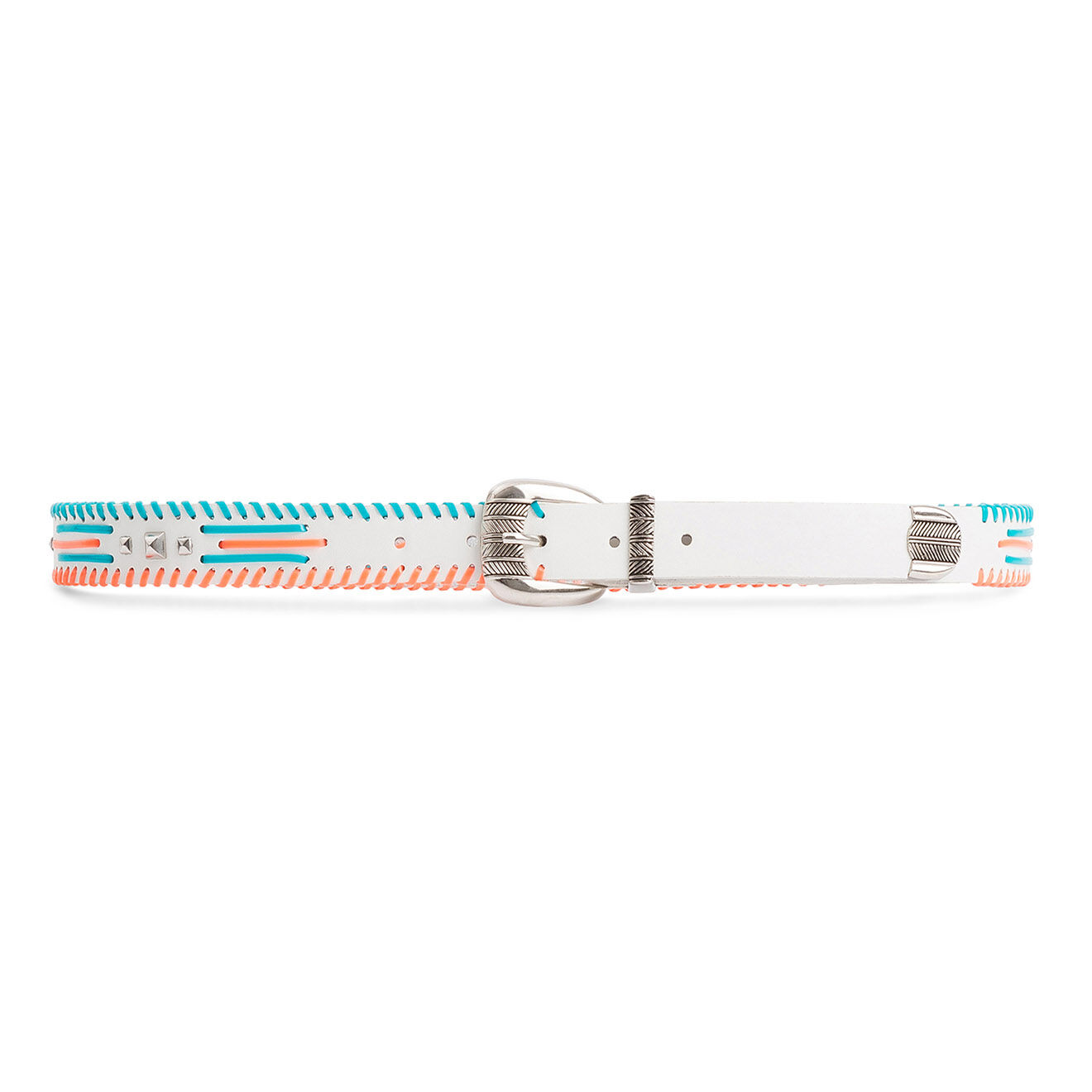 Wild Ceinture en Cuir Dinka blanche