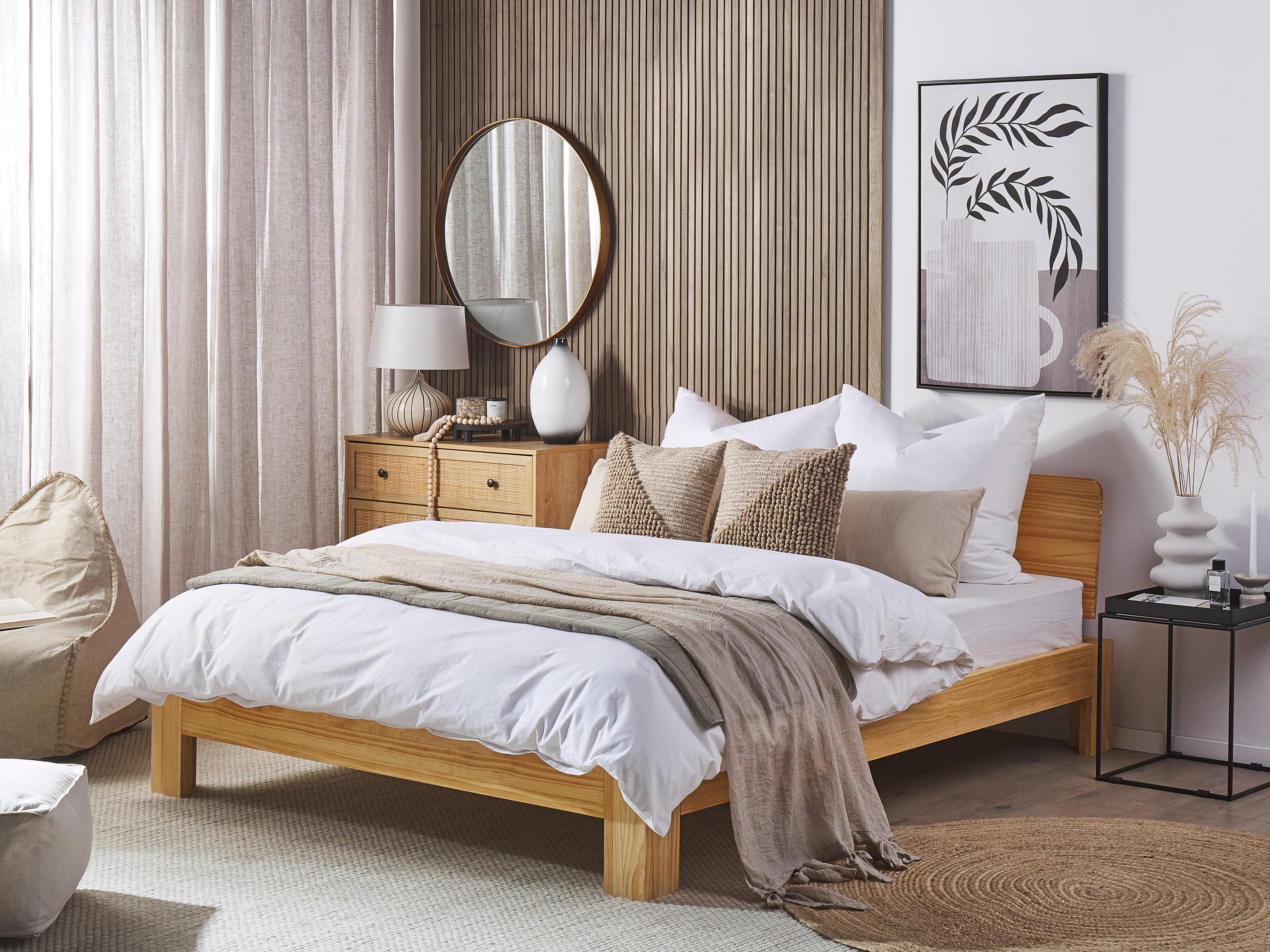 Bed Dennenhout ROYAN 160 x 200 cm Lichtbruin