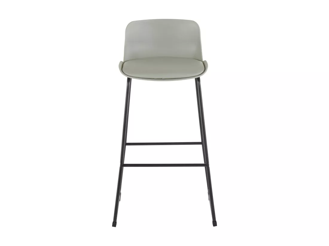 Jasmin | Lot de 2 tabourets de bar rembourrés en PU gris clair