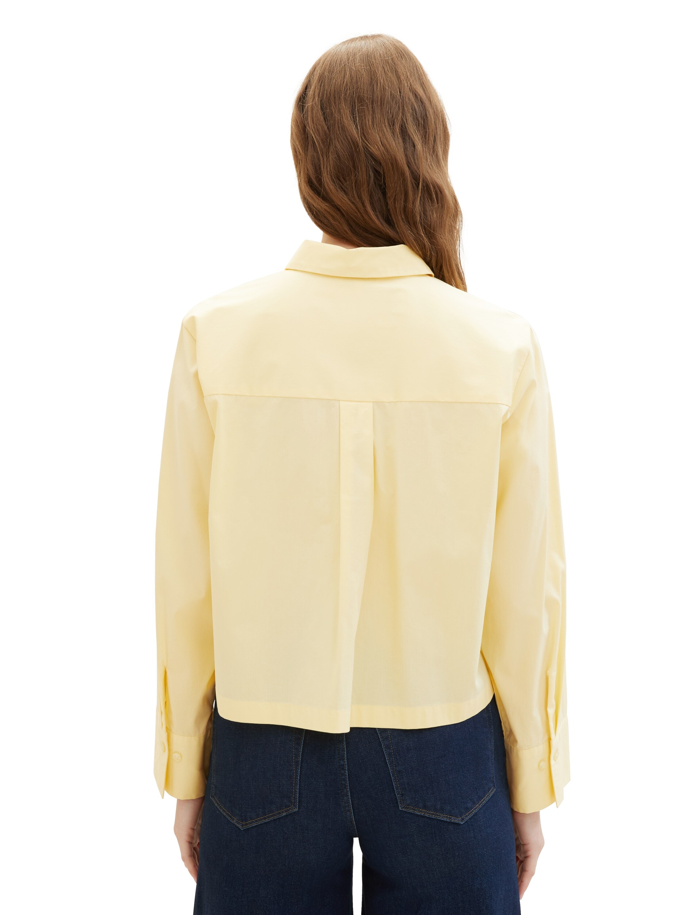 TOM TAILOR Denim Hemdbluse , mit Kellerfalte im Oversize-Look und extra kurz