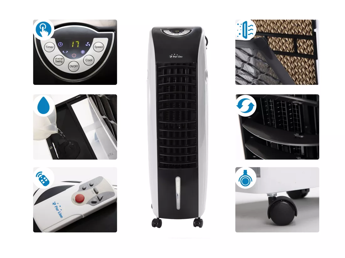 Rafraichisseur d'air par évaporation électronique à débit élevé