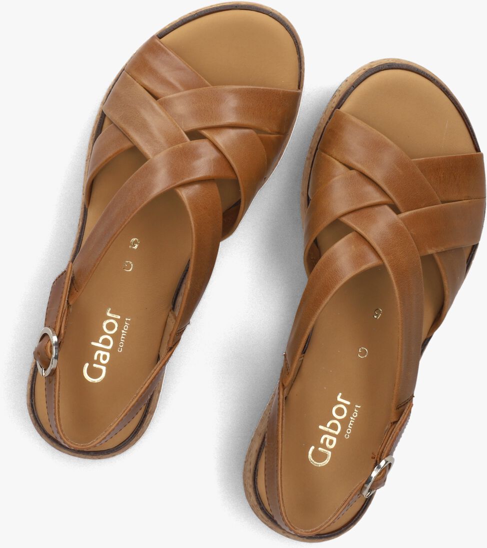 bruine gabor platte sandalen 823.1