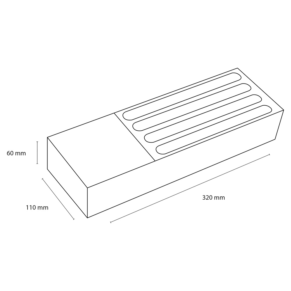Differnz lade organizer/deksel 32x11x6 grijs