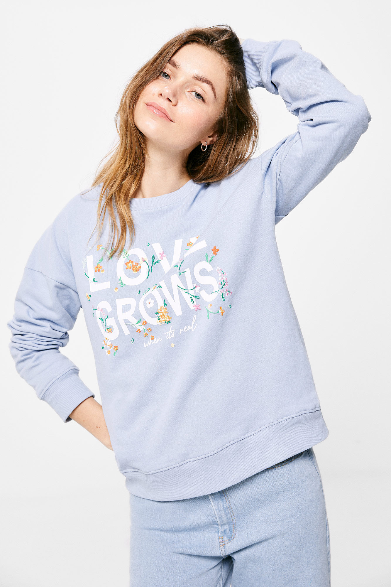 Moletom Love Grows - azul médio