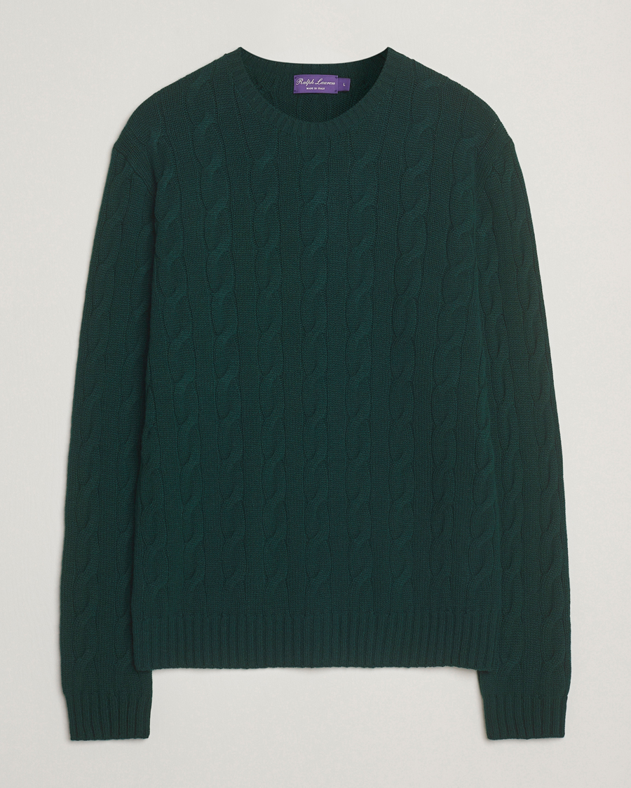 Ralph Lauren Purple Label Cashmere Cable Sweater Moss Agate