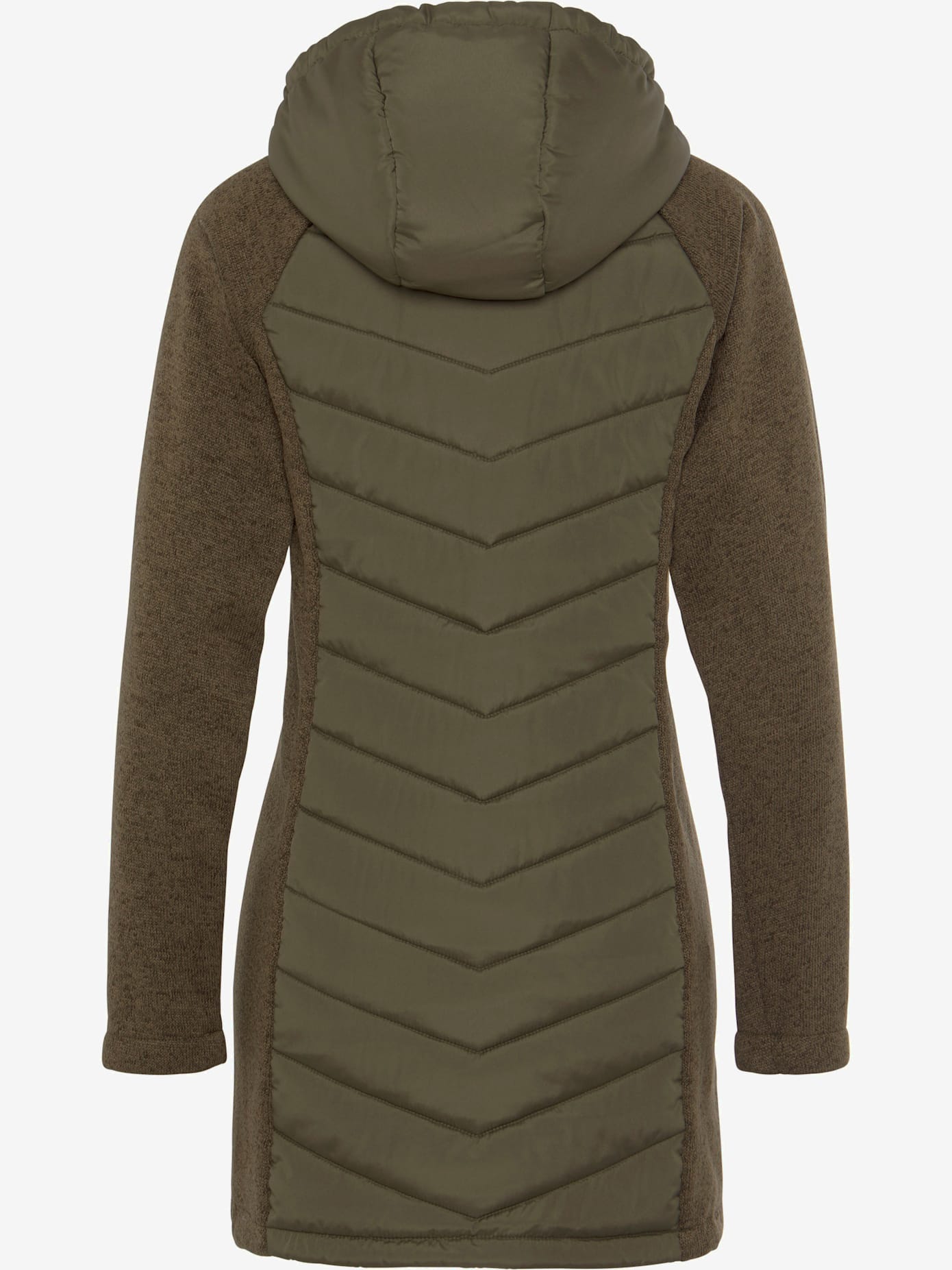 Doudoune manteau matelassé avec tricot polaire doux aux manches