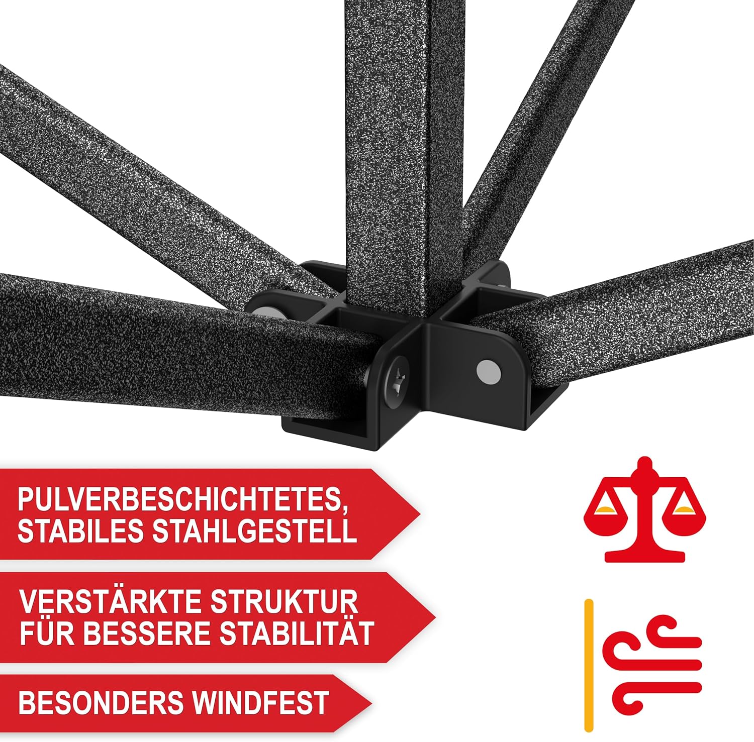 Pavillon – 3x3m – Großer Eingang - Wasserdicht – Pop up Gestell – Seitenwänden mit 3x3 Fenstern – Zusätzlich mit Tasche – Faltbarer Outdoor Pavillon Faltpavillon (Grau)