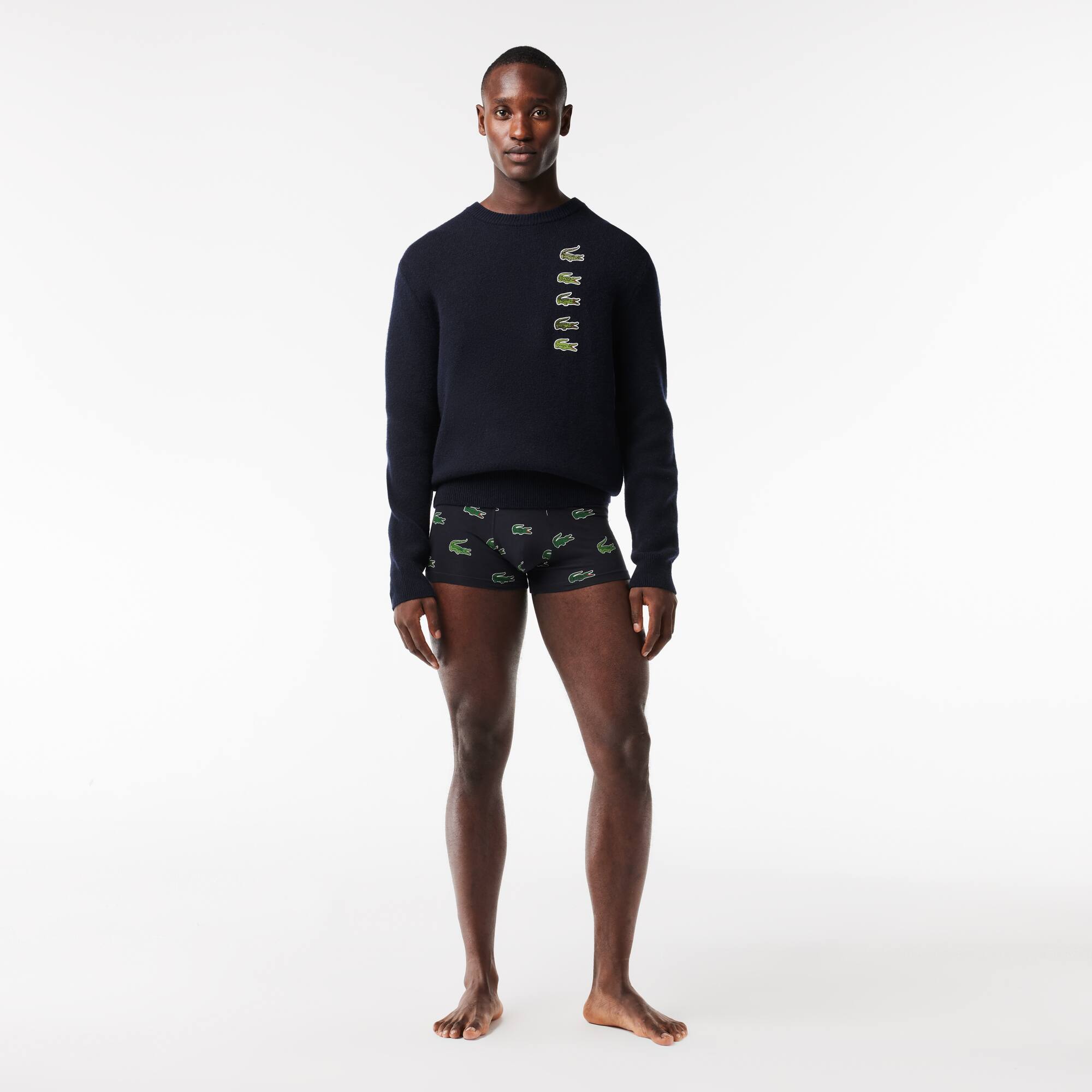 Stretch-Trunks mit Croc Print Unterwasche - Blau - Lacoste - Herren