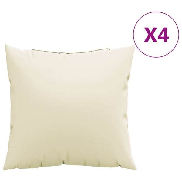 vidaXL Almofadas de Sofá 4 Peças 40x40 cm Tecido Cor Creme - 1999898125